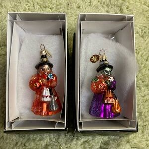 Christopher Radko NOS Halloween Gem Agnes & Endora 00-1320-0 Witch  2000 (pair)